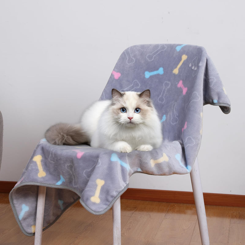 SORKUT 1 Pack 6 Dog Blankets Cat Soft Fluffy Fleece Pet Blanket Puppy Blanket Warm Paw Print Design Puppy Kitten Doggy,Medium (29"x20") 6 Pack Big Paw Series Medium(29"x20") - PawsPlanet Australia