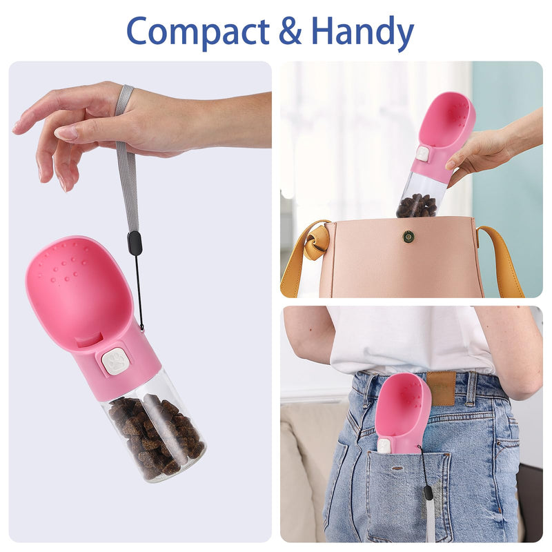 Colorday Handheld Dog Treat Dispenser Built-in Clicker & Treat Pouch, Hand Feeder for Puppy Training Walking Hiking Traveling (6.7 OZ, Pink) 6.7 OZ - PawsPlanet Australia