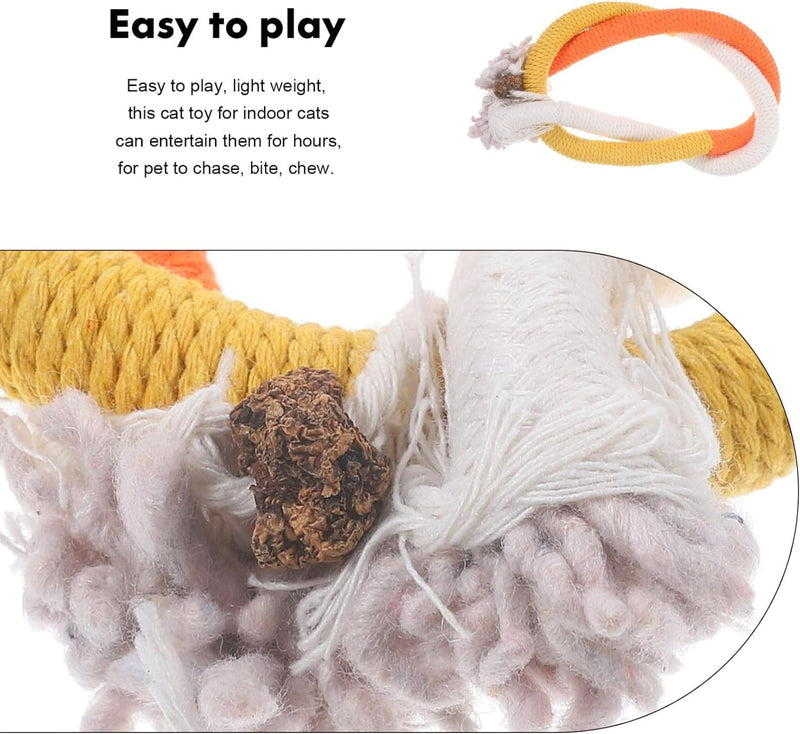 4 Pack Cat Catnip Rope Toys, Interactive Cat Rope Toys with Silvervine Fruit for Cats and Kittens, Cotton Rope Cat Toys for Indoor Cats, Handmade Pet Chew Toys for Teeth Cleaning - PawsPlanet Australia