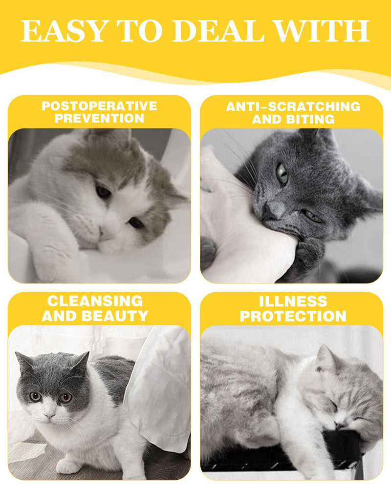 Adjustable waterproof cat collar, soft sunflower anti-lick cat collar, suitable for protecting the neck of cats and dogs after surgery, M (yellow)