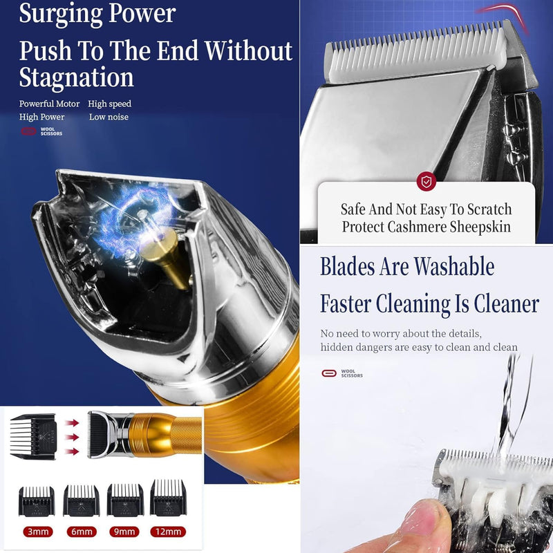 Electric Professional Dog Grooming Clippers, Powerful Sheep Shears Pet Grooming Clippers for Heavy Duty Hair,Horses Cat Farm Livestock Fur Carpet Trimmers Shaver for Thick Coats - PawsPlanet Australia