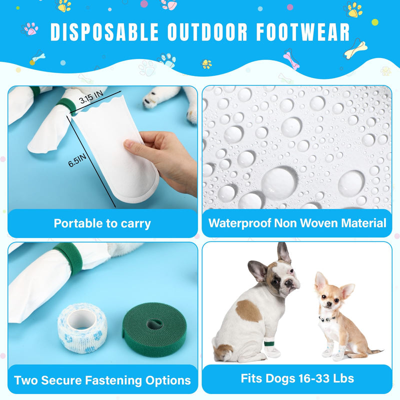 100 Pcs Disposable Dog Paw Protector Adjustable Pet Boots Dog Feet Covers for Paw Protection with Self Adhesive Bandage for Small Medium Large Dogs Indoor Outdoor Walking Foot Muffs - PawsPlanet Australia