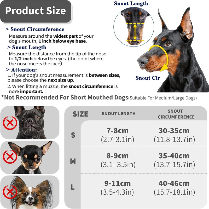 Stainless Steel Dog Muzzle Adjustable Durable Metal Wire Basket for Large and Extra Large Dogs with Leather Straps Breathable, Training, Prevents Biting (L) L - PawsPlanet Australia