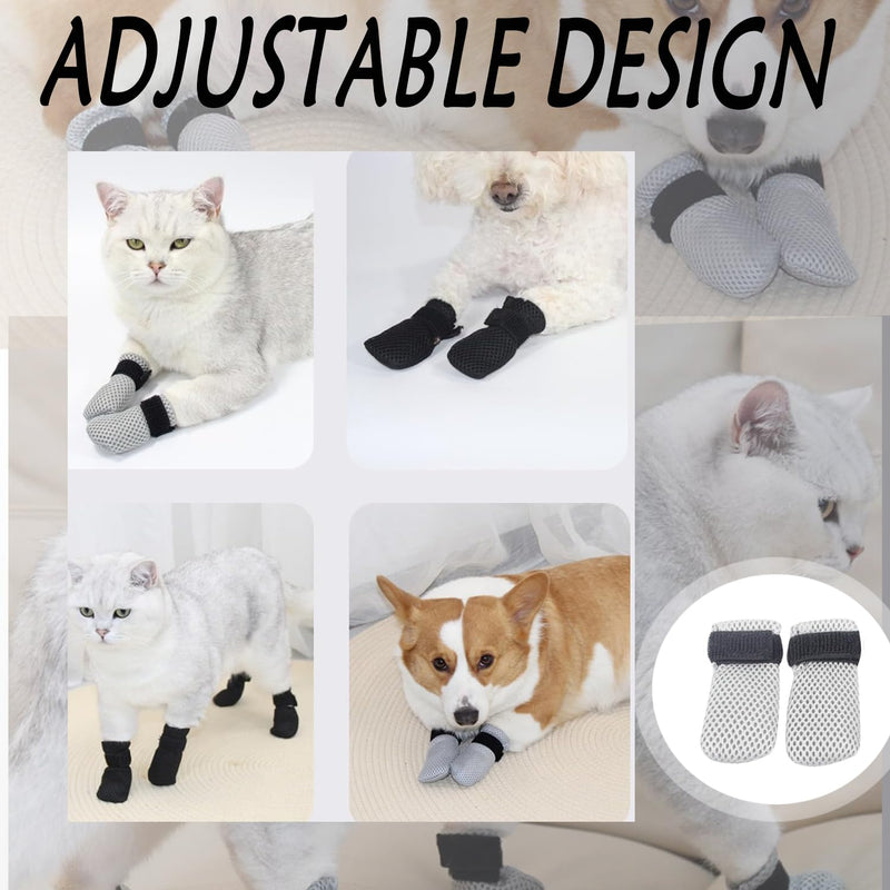 4 Pcs Cat Paw Protector Boots - Adjustable Anti-Scratch Sleeves for Bathing, Grooming & Vet Visits - Soft Breathable Mesh Gloves for Cat Nail Trimming, Nursing & Recovery - PawsPlanet Australia