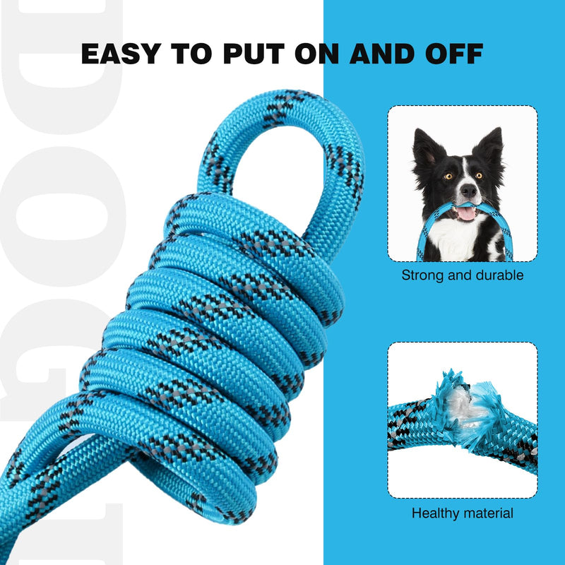 lynxking Slip Lead Dog Leash Reflective, Heavy Duty Comfortable Strong Rope Leash for Large Medium Small Dogs No Pull Training (Light Blue, Large 1/2in x 6ft-Slip Lead) 1PC Large 1/2in x 6ft Light Blue - PawsPlanet Australia