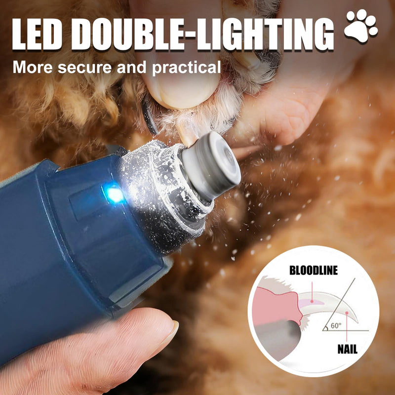 Dog Nail Grinders for Dogs Claws, Silent Groom Pro Dog Nail Trimmer with LED Light & 5 Speeds, Quiet & Efficient Pet Grooming for Dogs and Cats - PawsPlanet Australia