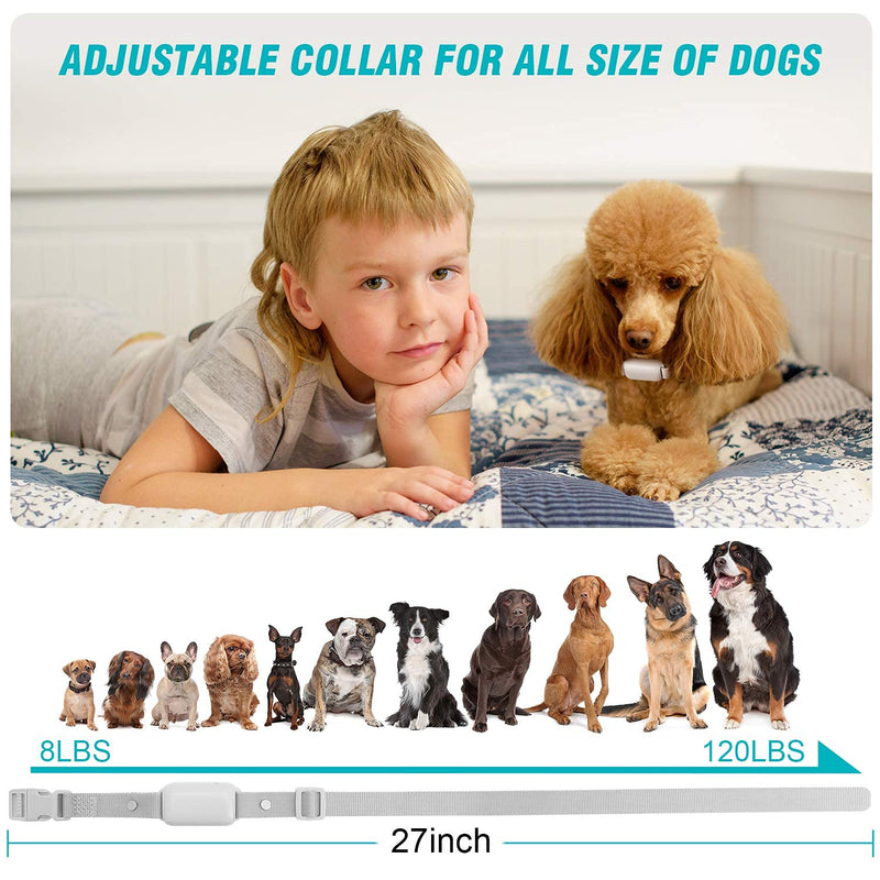 Bousnic Shock Collar for Dogs - Waterproof Rechargeable Dog Electric Training Collar with Remote for Small Medium Large Dogs with Beep, Vibration, Safe Shock Modes (8-120 Lbs) (Grey) Grey - PawsPlanet Australia