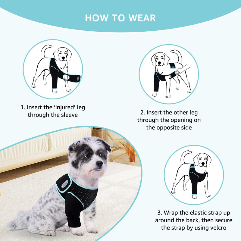 Recovery Sleeve for Dogs, Front Leg Protection After Surgery, Dog Leg Sleeve to Stop Licking, Bite and Keep Dry, Machine Washable Waterproof Abrasion Resistant Dog Recovery Sleeve (S) Small Single Leg - PawsPlanet Australia