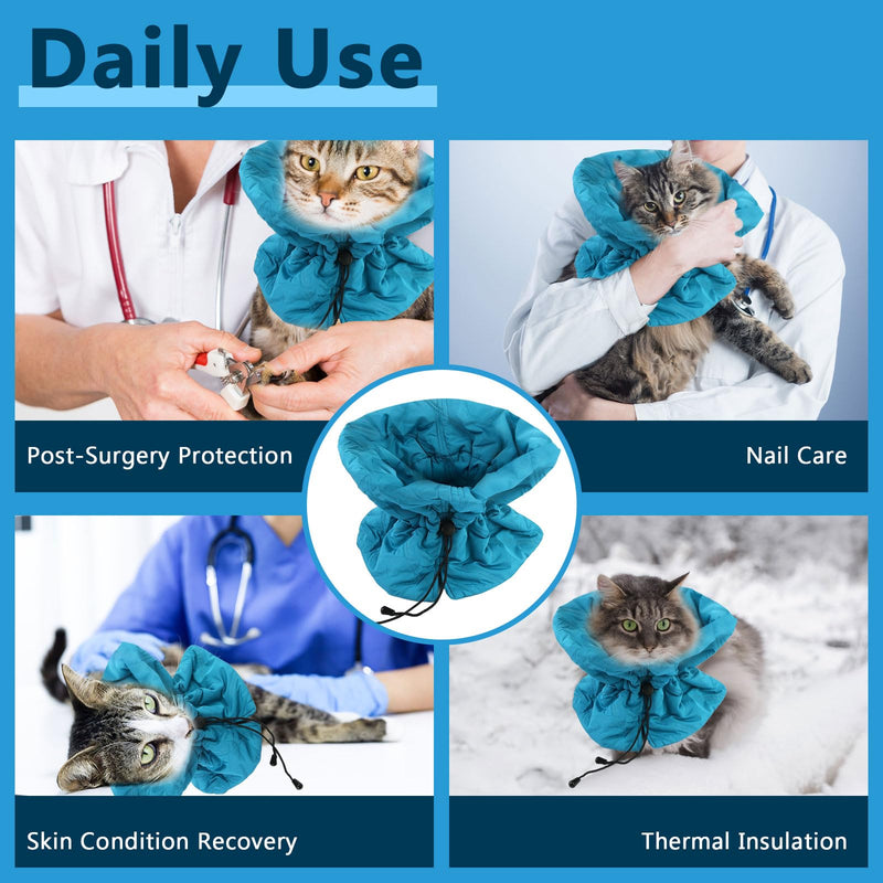 Hopton Cat Collar, Adjustable Cat Collar, Soft Cat Collar, Collar for Cats Dogs After Surgery and Lick Protection from Wounds (Blue, S (14-25 cm) blue S(14-25CM)