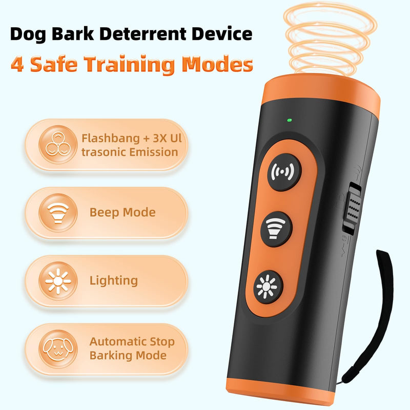 mriya Dog Bark Deterrent Device, Ultrasonic Anti Barking Device Rechargeable Dog Barking Control, Dog Training Stops Bad Behavior, Effective Control Range Ultrasonic 50ft, Safe for Human & Dogs - PawsPlanet Australia