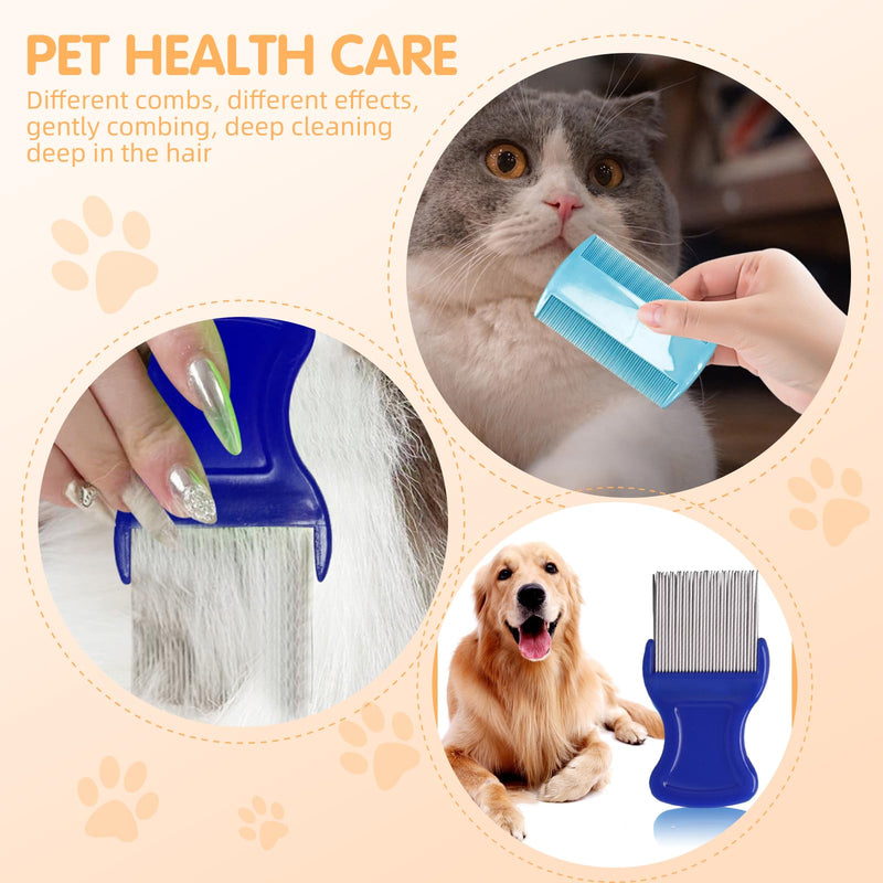 HESSION 6 Pack Flea Lice Combs Removal Dandruff Comb with Metal Teeth Double Sided Fine Combs Metal Teeth Flea Lice Combs for Pets Kids Adults (Pink) Pink - PawsPlanet Australia