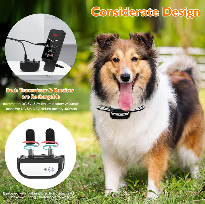 Electric Fence for 2 Dogs,Wireless Dog Fence System &Dog Training Collar with Remote,Portable Electric Shock Dog Boundary System,Rechargeable Wireless Fence for Large Medium Dogs (Extra Collar) Extra collar