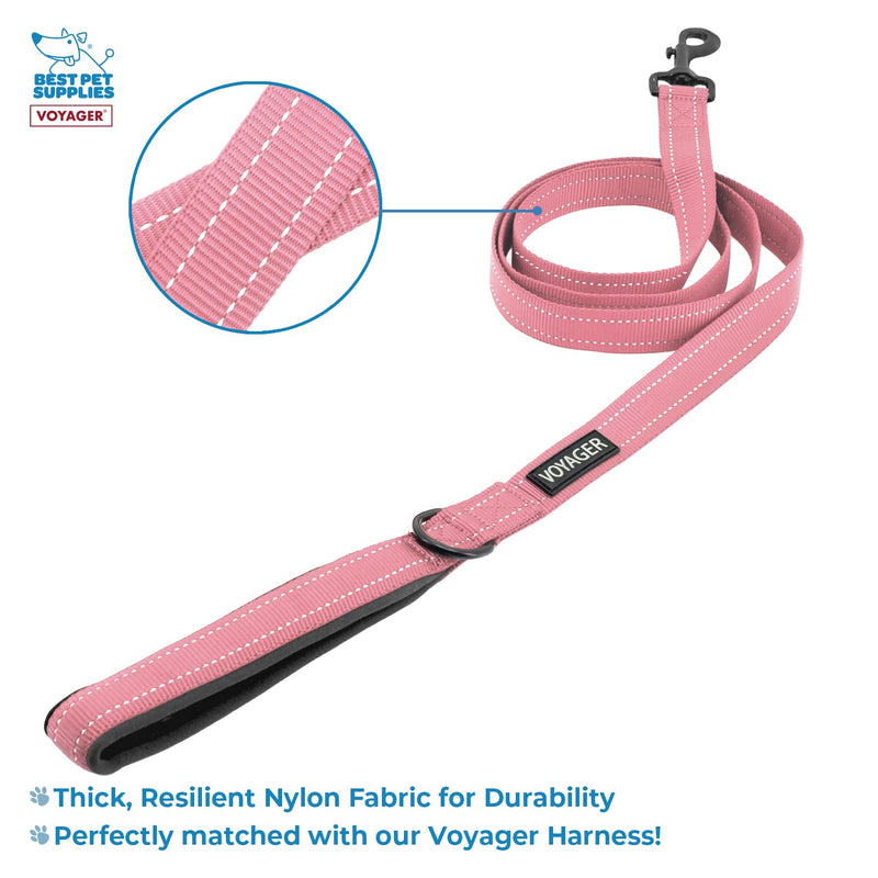 Best Pet Supplies Voyager Step-in Lock Pet Harness w Reflective Pet Leash Combo Set with Neoprene Handle 5ft - Supports Small, Medium and Large Breed Puppies/Cats - Pink, XXS Harness Leash Set (Pink) XXS (Chest: 11.5 - 14")
