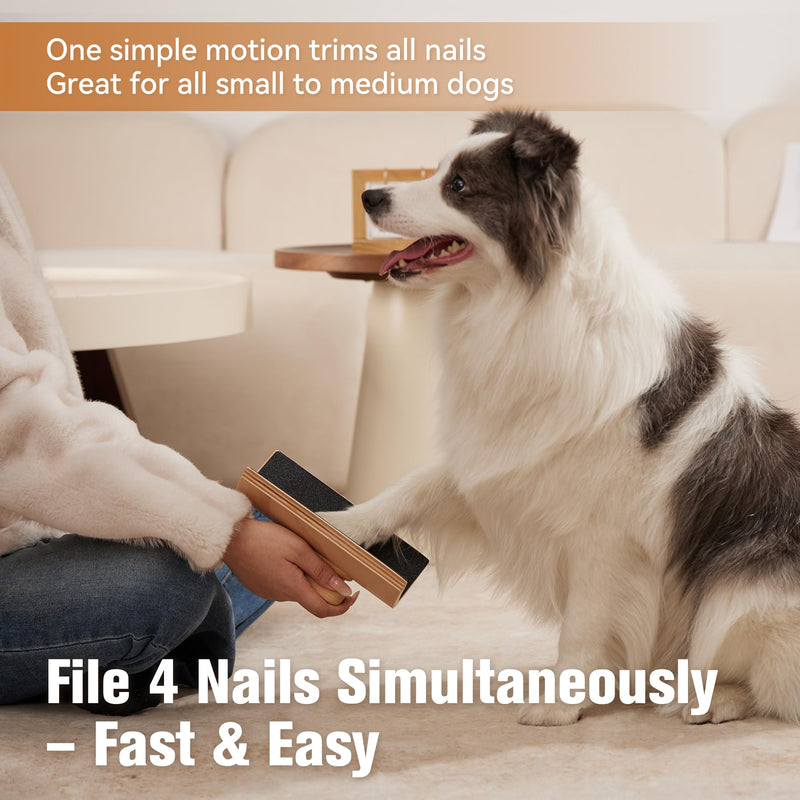 Handheld Dog Scratch Pad for Nail Grinding - Portable Dog Nail File with Curved Surface & 2 Replacement Sandpapers, Effective Grooming Tool for Dogs (M) M