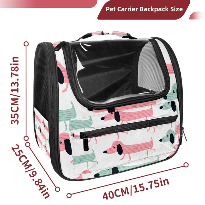 Funny Dachshund Dogs Pet Carrier Airline Approved Pet Carrier Bag Dog Carrier for Small Medium Cats Dogs Puppies Kitten Multi-colored 19 - PawsPlanet Australia