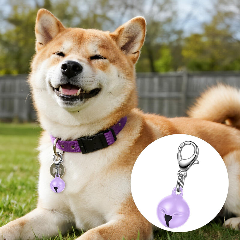 Larrel 14 Pcs Pet Bell, Small Dog Collar Bell with Key Rings Clasps Cat Collar Charms Pet Pendant Accessories for Small Animal Dog Goat Puppy Kitty Pets Training to go Outside 1/2-Inch (Colourful) - PawsPlanet Australia