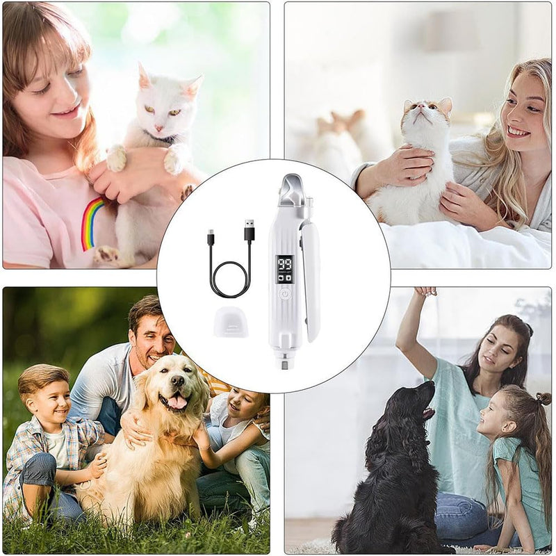 2 in 1 Pet Dog Nail Grinder and Dog Nail Clippers for Dogs Claws Safe Dog Nail Trimmer 3-Speed Electric Pet Nail Grinders for Dogs Nail File with LED Light for Small Medium Large Breed Dog and Cat - PawsPlanet Australia