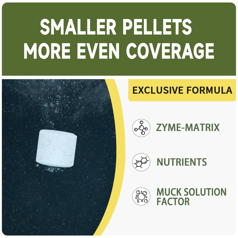 Muck Reducer - 1LB Natural Sludge Solution Tablets for Ponds & Lakes, Away Muck & Odor Control, Safe for Aquatic Life, Wildlife & Recreation, Treats Up to 6,000 Sq Ft 1 Pound - PawsPlanet Australia
