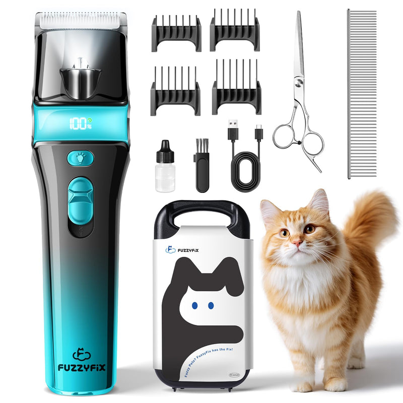 Cat Clippers for Grooming with 5-in-1 Blade, Cat Grooming Kit Cordless Rechargeable Hair Trimmer Detachable Stainless Steel Blade Pet Shaver for Small Kitty Paw Face Head Body - PawsPlanet Australia