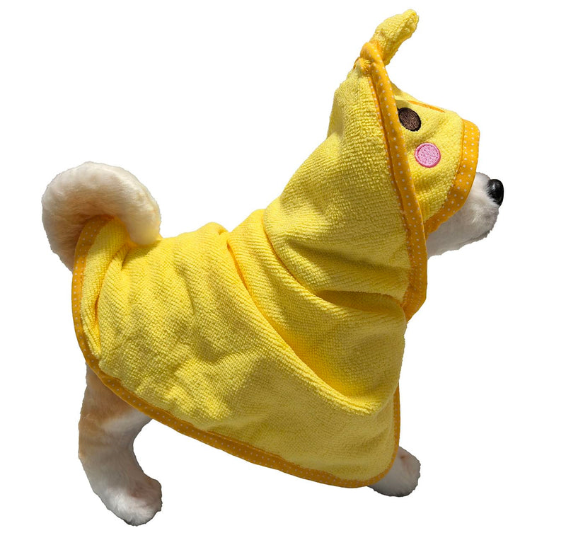 Dog Hooded Bathrobe Towel, Fast Drying Bath Towel Absorbent Warm Blanket Yellow S S(13.78*13.78') - PawsPlanet Australia