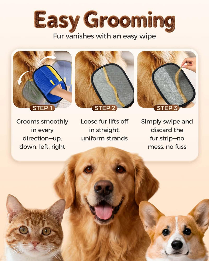 Pet Hair Removal Glove, Upgraded Thickened Pet Hair Remover Glove for Cats & Dogs, Reusable Powerful Cat Grooming Gloves, Pet Hair Remover Tool for Clothing, Couch, Furniture, Car Seats Green - PawsPlanet Australia