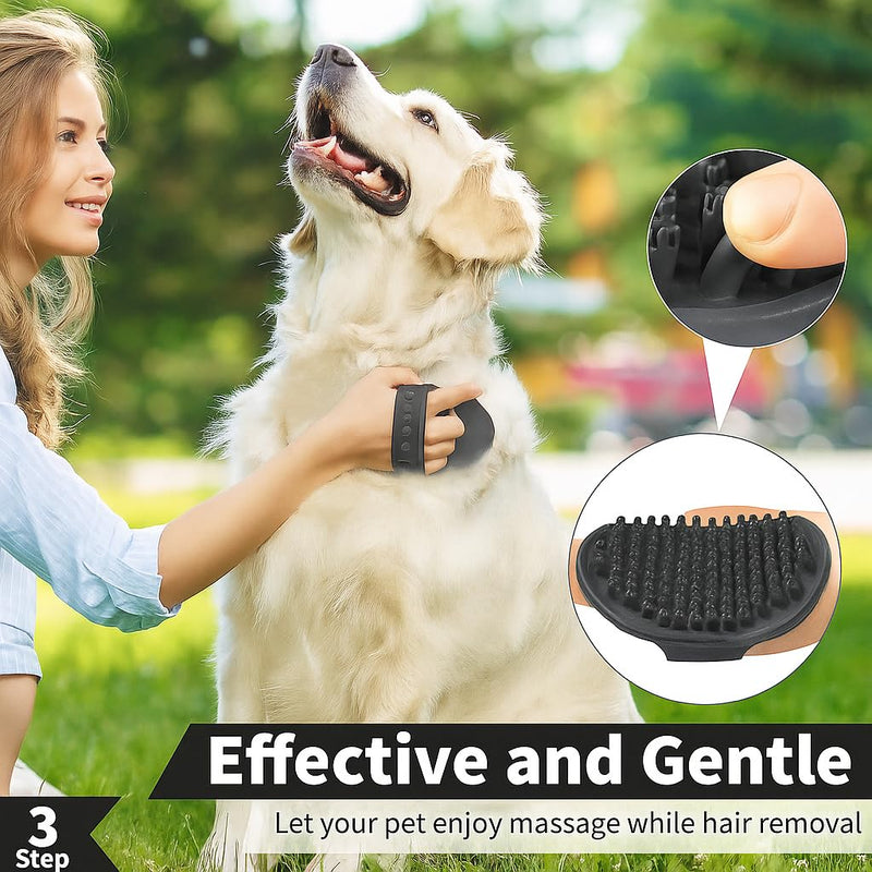 Self Cleaning Slicker Brush, Dog Cat Bunny Pet Grooming Shedding Brush, Easy to Remove Loose Undercoat, Pet Massaging Tool Suitable for Pets with Long or Short Hair (Black) Black