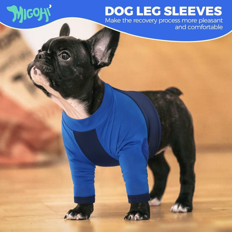 MIGOHI Dog Recovery Suits,Dog Surgery Recovery Sleeve for Front Legs,Female and Male Dog Recovery Suit,Dog Cone Alternative After Surgery,Dog Leg Sleeve to Stop Licking,Dog Wound Care,Blue,3XL Blue XXX-Large - PawsPlanet Australia