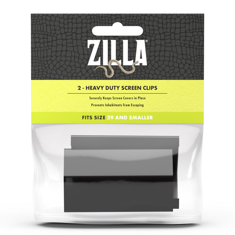 Zilla Reptile Terrarium Heavy Duty Fresh Air Screen Clips, 2 Pack, Small Black