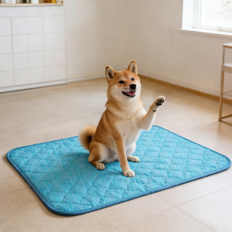 Dog Cooling Mat for Summer: Outdoor Dog Cooling Pad, Washable Cooling Mat for Dogs, Cooling Dog Bed for Kennel, Waterproof Pet Cooling Mat, Blue Pet Blanket Medium Dogs Medium(40"x28") 004-Blue - PawsPlanet Australia