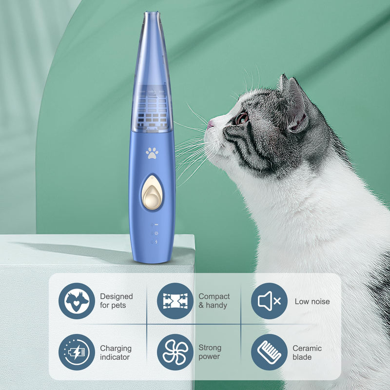 Upgraded Dog Paw Trimmer, Cordless Electric Grooming Clippers, Rechargeable Foot Trimmer Dog Claw Trimmer, Small Pet Shave Trimmer, Cats Hair Paws, Face, Body (Blue) - PawsPlanet Australia