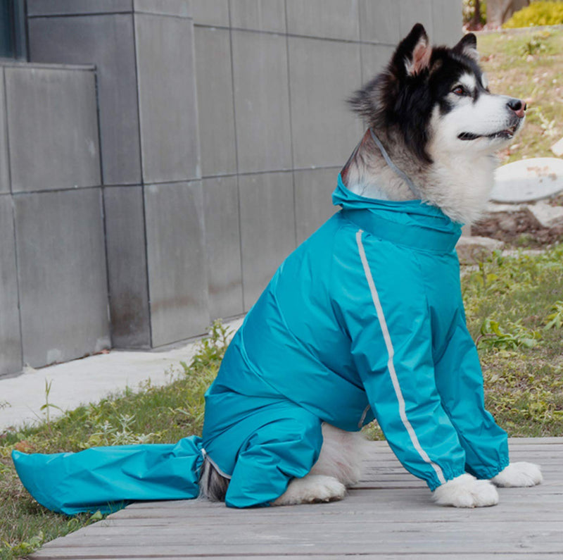 GabeFish Lightweight Raincoats for Big Dogs, Large Breeds Dogs Rain Jackets with Legs Blue 8XL 8XL: Weight: 55-66 lbs (25-30kg)