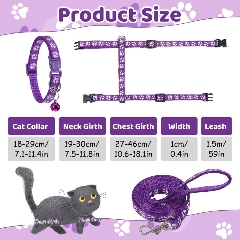 Cat Harness and Leash with Collar Set, Escape Proof Adjustable H-Shped Cat Harness Cats Belt Walking Travel Kitten Harnesss, Adjustable Kitten Harnesss for Small Medium Cats - PawsPlanet Australia