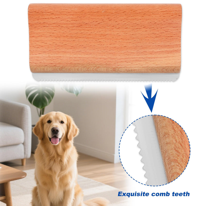 Dog Deshedding Brush, Wooden Pet Hair Shedding Brush with Fine Comb Teeth Ergonomic Pet Hair Removal Tool for Grooming Shedding Dog Cat Horse Rabbit - PawsPlanet Australia
