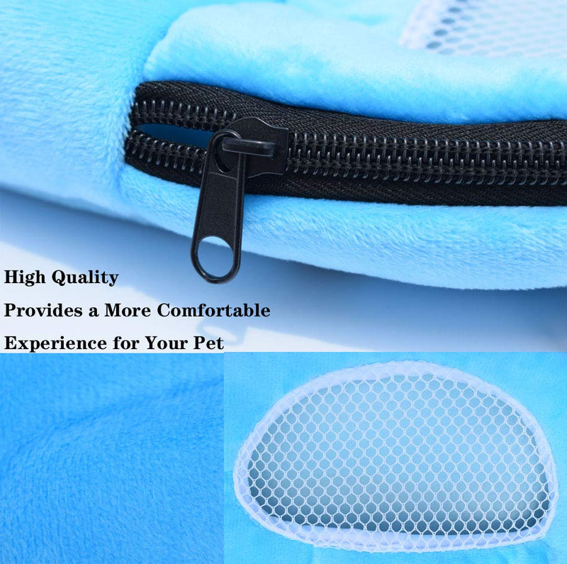 Hamster Carrier Bag, Upgraded Small Animal Bonding Soft Hedgehog Pouch Portable Outgoing Travel Bag with Adjustable Strap and Breathable Mesh for Squirrel Mice Sugar Glider Etc (Blue, L) Large (Pack of 1) Blue