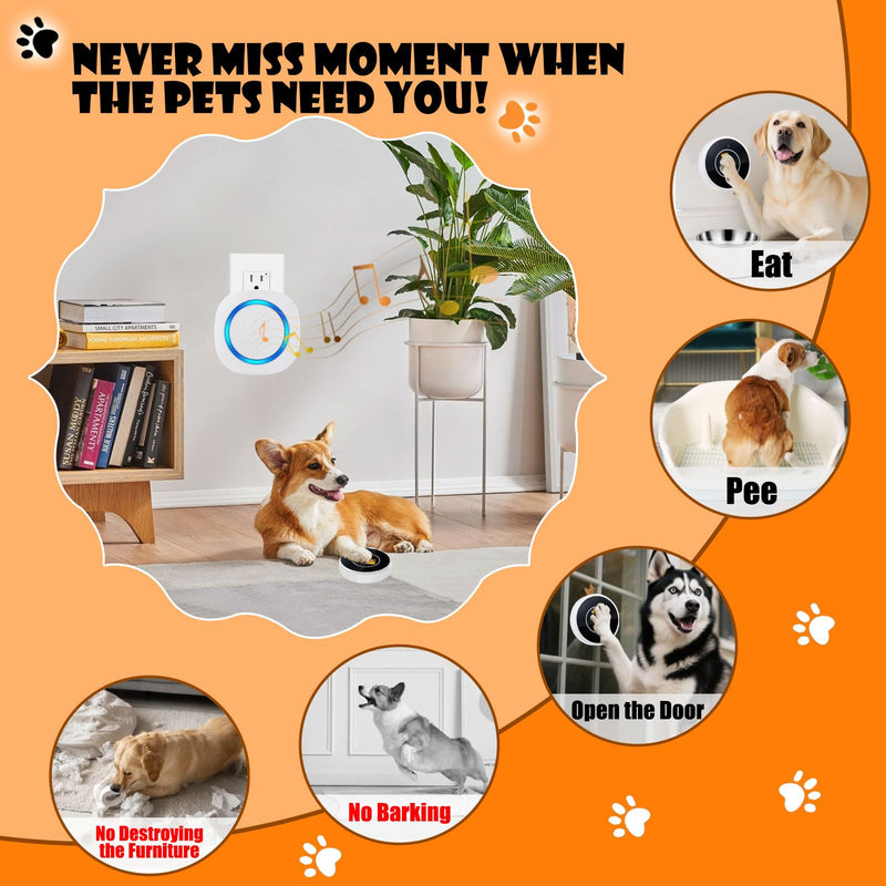 Smart Dog Door Bell Wireless Puppy DoorBell for Potty Training, Dog Bells to go Outside, IP55 Waterproof Bells for Dogs to Ring to go Potty (1 Receiver+2 Button) 2 Buttons + 1 Receiver - PawsPlanet Australia