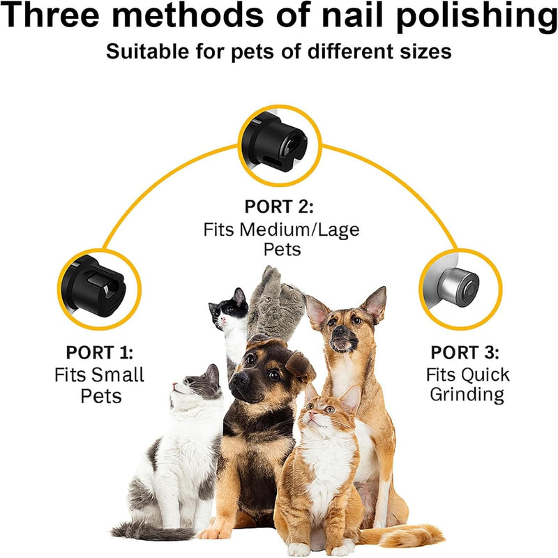 Silent Groom Pro Nail Grinder, 2025 New Nail Grinder for Dogs and Cats with LED Light & 3 Speeds, 2000mAh USB Rechargeable Dog Nail Trimmer for Thick Nails (1pc+2 Heads) - PawsPlanet Australia