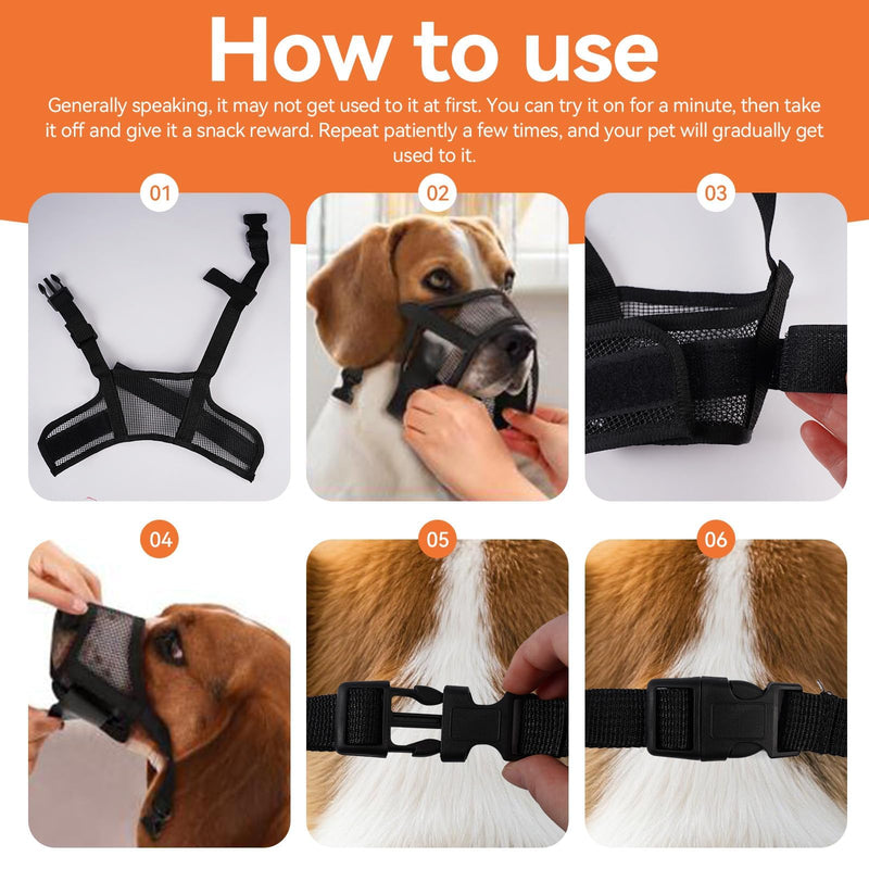 2 Pack Dog Mouth Guard, Adjustable Dogs Muzzles Dog Muzzles to Prevent Biting, Mussle to Stop Biting, Barking and Chewing Perfect for Small, Medium Large Dogs, Allows Panting Drinking (Black) - PawsPlanet Australia