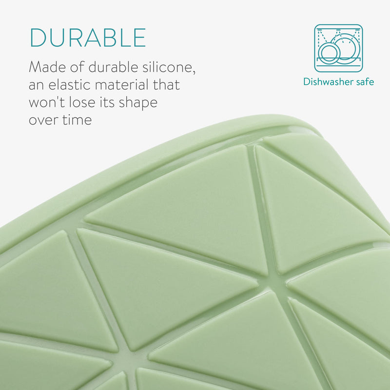 Navaris Silicone Dog Treat Pouches (Set of 2) - Dog Treat Pouch Holder Bag with Clip for Training, Treats, Leash - Triangle Design - Green and Gray - PawsPlanet Australia