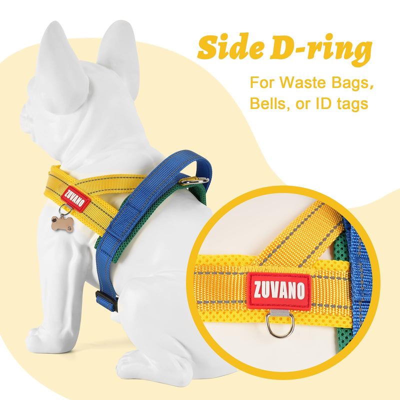 Yellow Dog Harness Escape Proof No Pull Soft Padded Lightweight Vest Medium Sized Dog - Reflective No Choke Harness with Front Clip, Adjustable Step in Breathable Mesh Harness, L Large Yellow - PawsPlanet Australia