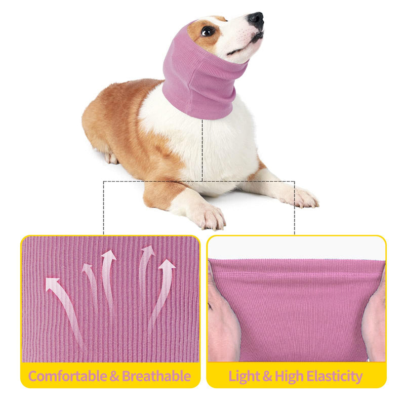Nanaki Dog Hood No Flap Ear Wrap, Quiet Dog Headband Dog Head Cover No Shake Ear Wrap Dog, The Grooming and Force Drying Pet Ear Protector for Anxiety Relief Calming Dog Ear Covers for Noise Medium Pink - PawsPlanet Australia