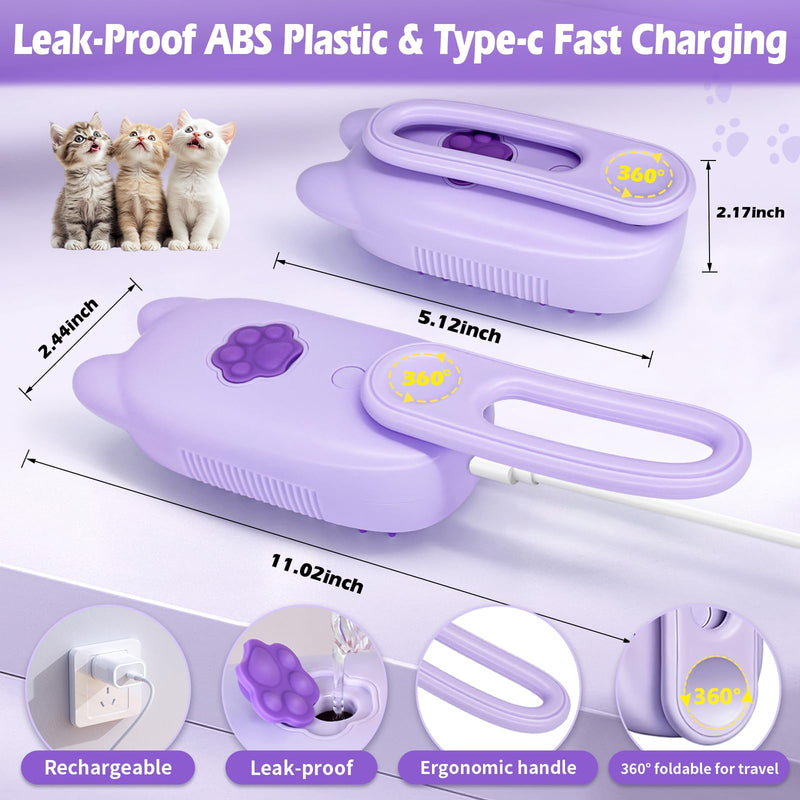 Cat Steam Brush for Shedding, Spritz Defur Comb 3 in 1 Pet Rechargeable Steam Brush Tool for Long and Short Haired Cats and Dogs, Anti-Static, Shedding, Detangling, Massage & Combing (Purple) - PawsPlanet Australia