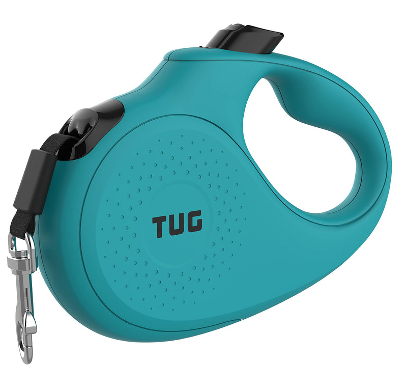 TUG Monochrome 360° Tangle-Free Retractable Dog Leash | 16 ft Strong Nylon Tape (Medium, Aqua) Medium, 16 ft