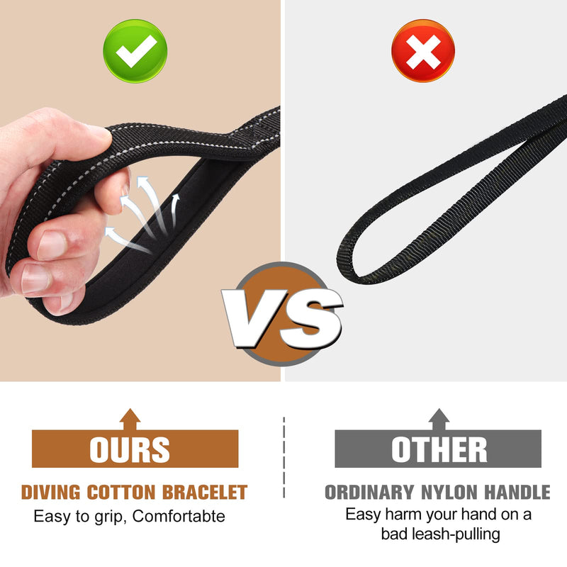 LIIIIIIKES Heavy Duty Dog Leash, Adjustable Dog Leash With Car Seat Belt, 4-6FT Power Stretch Dog Leash, Heavy Duty Tactical Load Bearing Connector Quick Release/Clamp Dog Collar, Reflective Stitching for Improved Visibility Black - PawsPlanet Australia