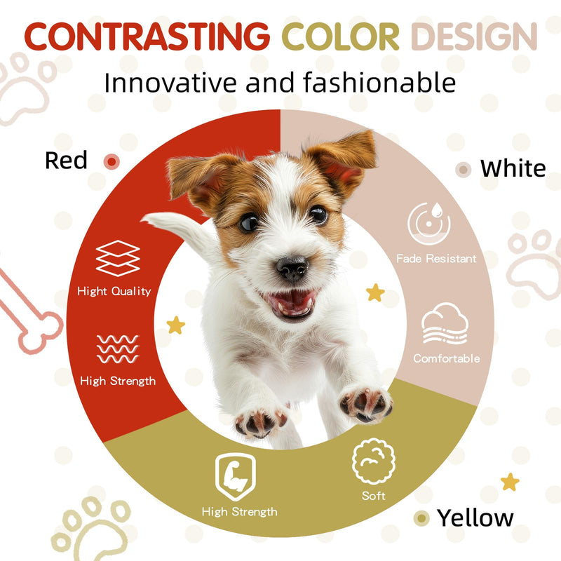 Tri-Color Dog Harness, Adjustable Step-in Design no Pull Dog Harness for Small Dogs, Heavy Duty Puppy Harness, Easy for Walking Dog Harness for Small Dogs, xs Dog Harness Red Yellow White XS: 2/5"W x Chest 10" - 14" - PawsPlanet Australia