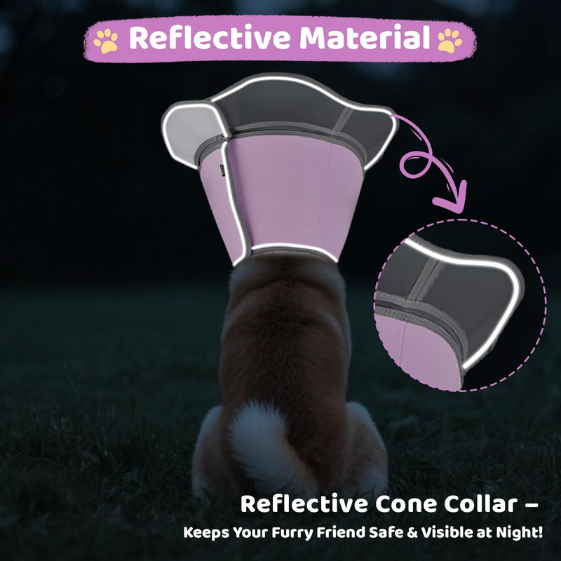 Soft Dog Cone Collar After Surgery Recovery,Adjustable E-Collar with Removable Shield,Lightweight,Breathable Anti-Licking Protective Cone for Large,Medium,Small Pets (Rose Pink, M (Neck:12''-15'')) Rose Pink M (Neck:12''-15'')