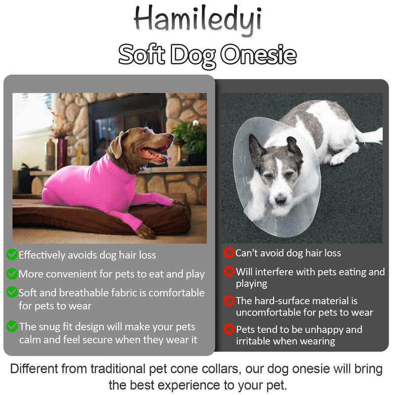 Hamiledyi Dog Onesie Anti-Licking Dog Bodysuit Spay Surgical Recovery Suit for Dogs Pet Cone Alternative After Surgery Dog Shedding Suit for Female Male Neuter Dogs Claming Pajamas (Pink, Small) S Pink - PawsPlanet Australia