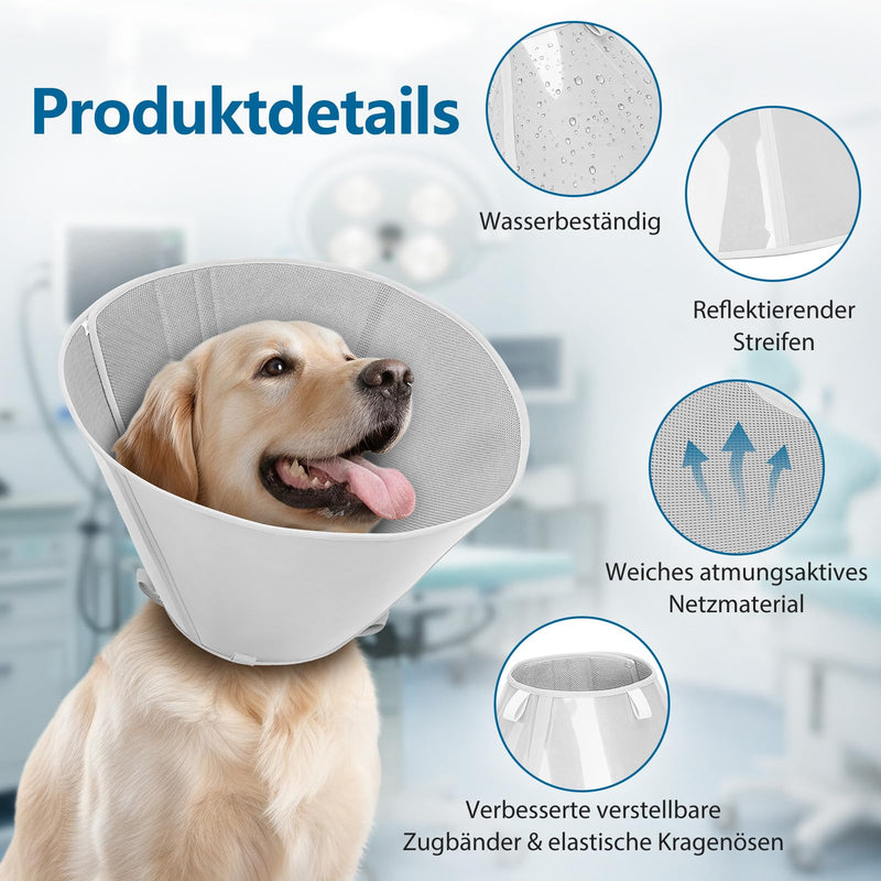 Supet Neck Brace for Dogs, Padded Soft Recovery Neck Brace, Adjustable Protective Neck Brace Prevents Licking After Surgery for Small, Medium and Large Dogs, Size L, Grey