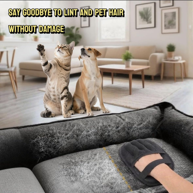 2Pcs Pet Hair Remover Gloves for Cats & Dogs, Electrostatic Pet Hair Removal Glove Brush, Upgraded Reusable Animal Fur Removal Tool, Pet Grooming Gloves for Clothing, Couch, Carpet, Car Seatd - PawsPlanet Australia