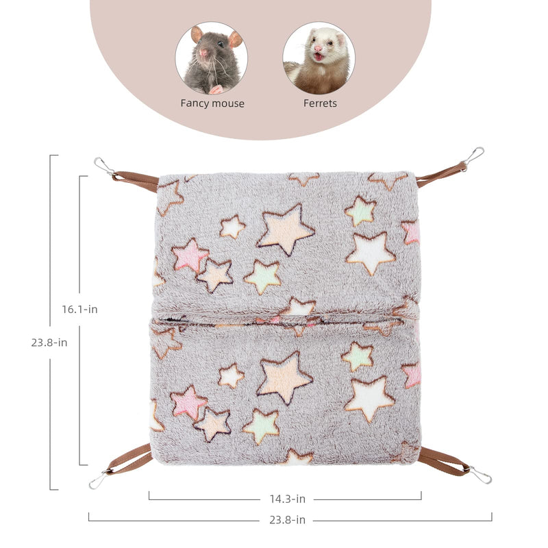 Niteangel Hanging Hammock Nap Sack Swing Bag Pet Sleeper for Ferret Rat Sugar Glider and Other Small Animals (Cream, Star) Cream Stars - PawsPlanet Australia
