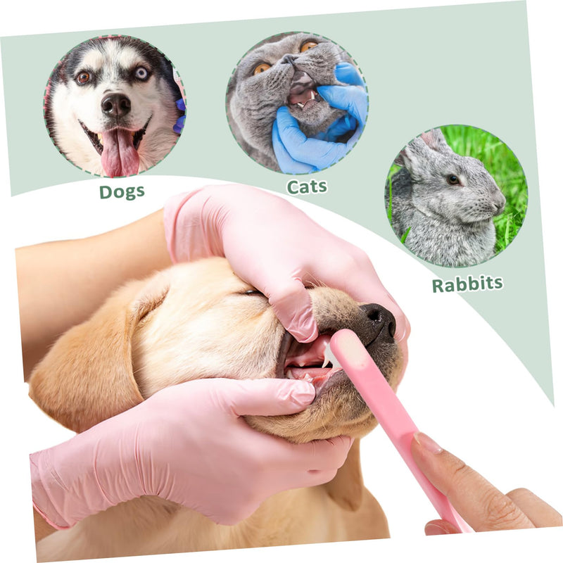 Toddmomy 3-Piece Small Pet Toothbrushes with Soft Heads and Tongue Cleaner, Precise for Dogs, Cats, and Rabbits, Durable Plastic Handles, Colorful